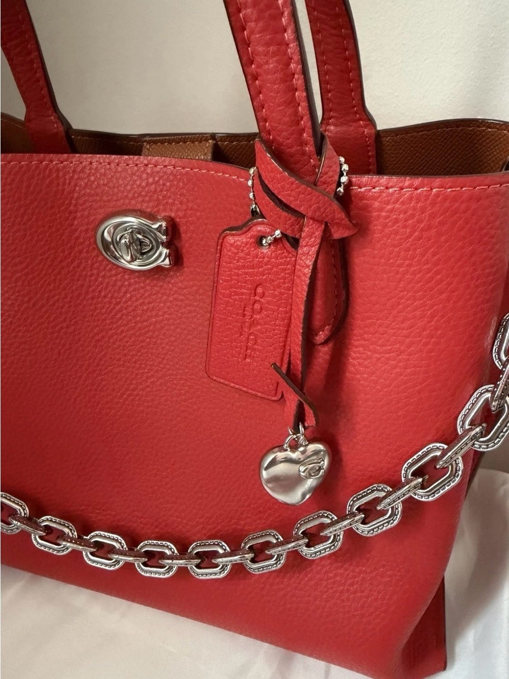Coach Limited Edition willow tote 24 in red CP213